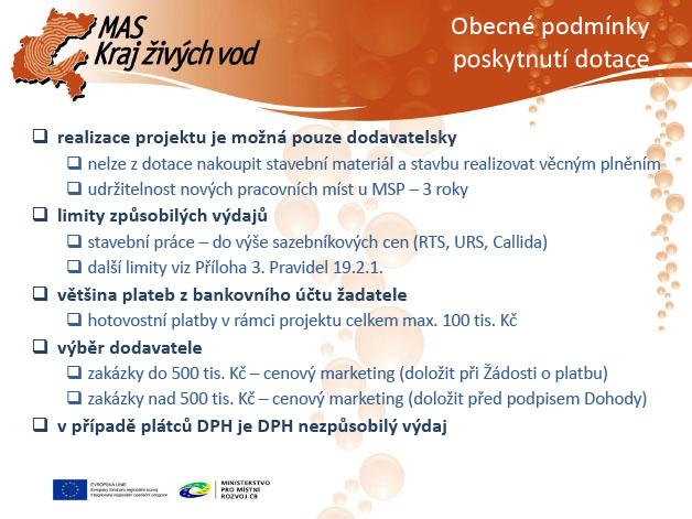 Obecné podmínky (platí pro všechny fiche)